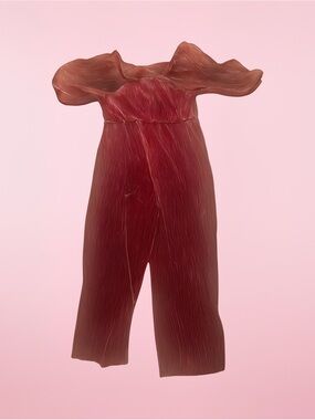 3T Old Navy Red Velvet Jumpsuit Romper 1PC Toddler Girl